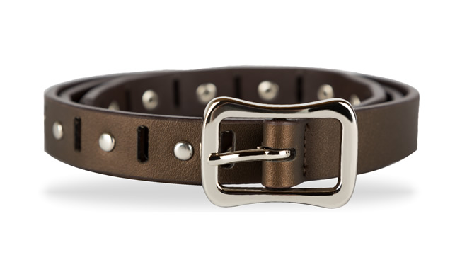 BROWN PU LEATHER BELT WITH LEATHER LINING