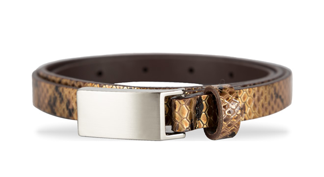 CAMEL PU LEATHER BELT WITH LEATHER LINING